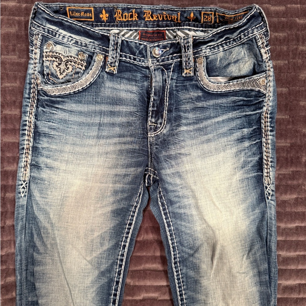 Rock Revival Distressed Blue Skinny Jeans